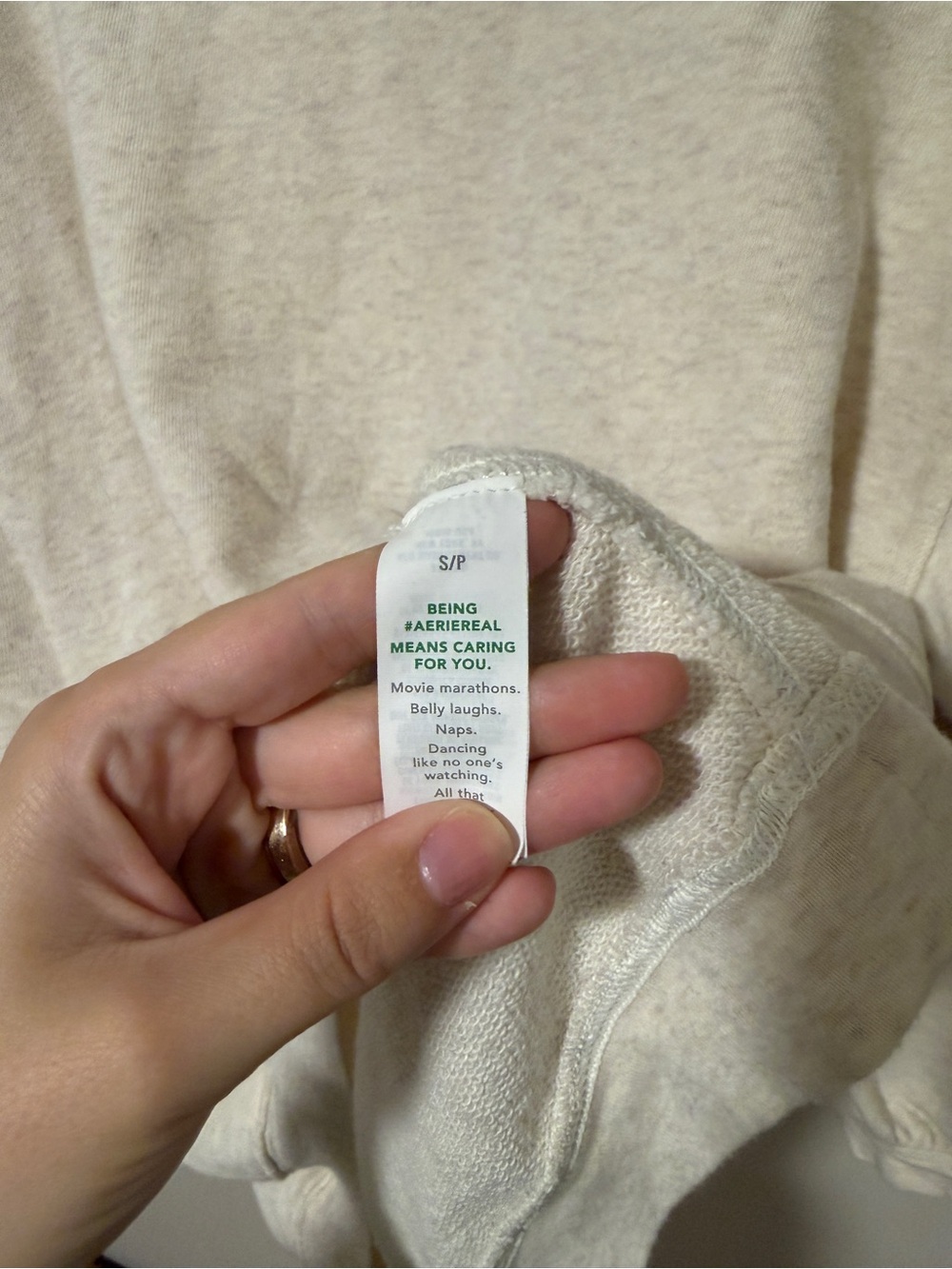 Aerie Oatmeal Real Crewneck Sweatshirt - Picture 4 of 6